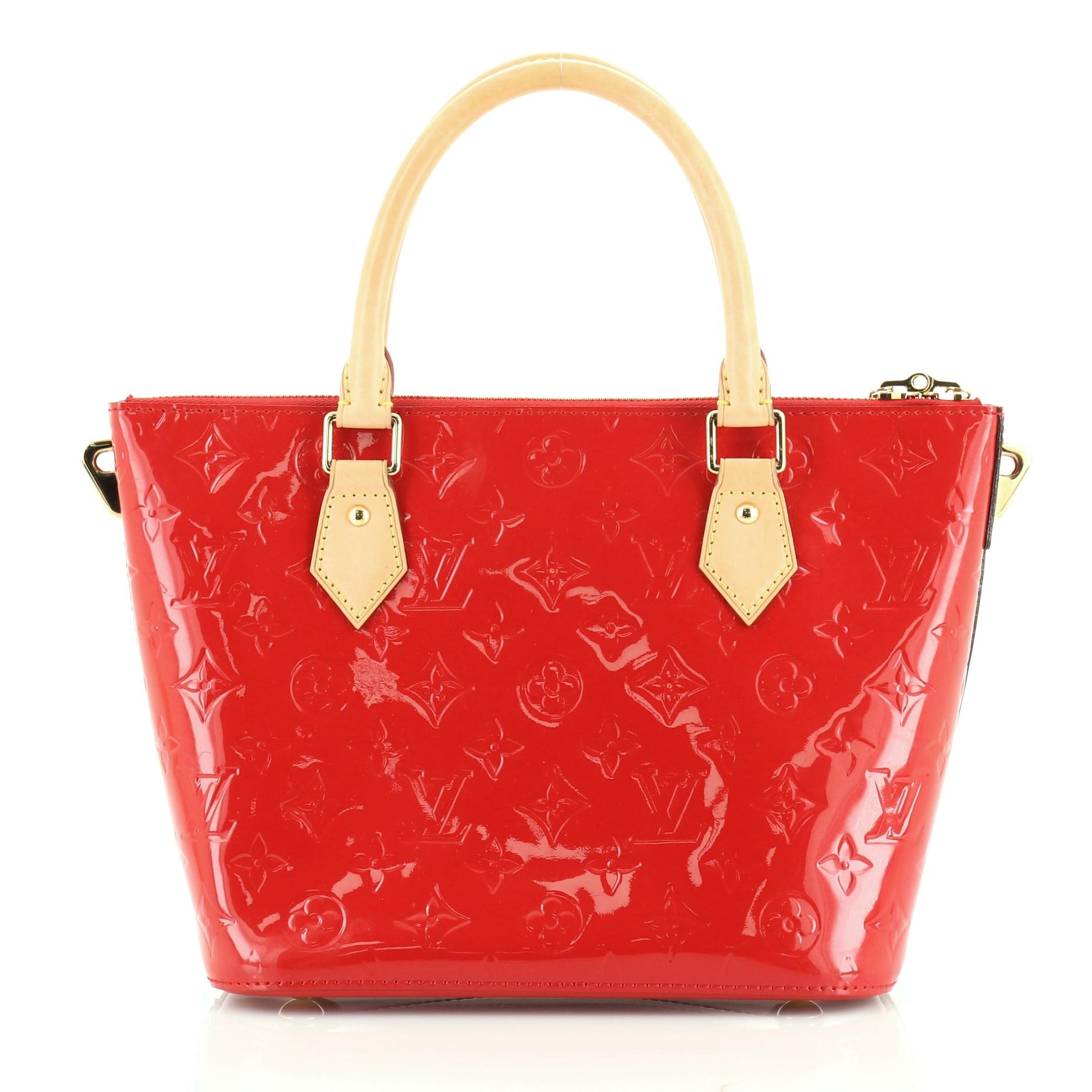 Red Louis Vuitton Montebello Handbag Monogram Vernis PM