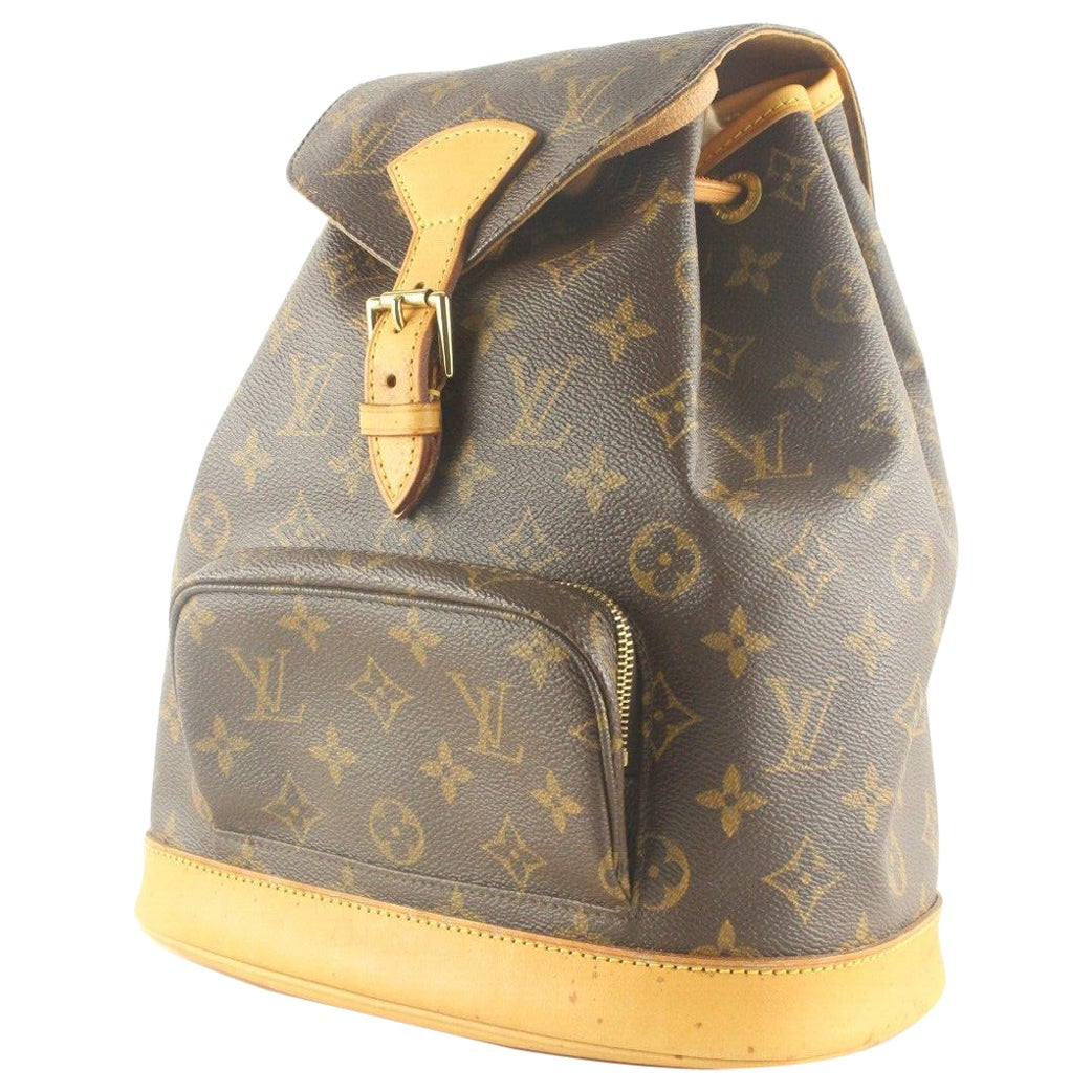 Louis Vuitton Montsouris Backpack MM Brown Canvas/Leather 9LV810K