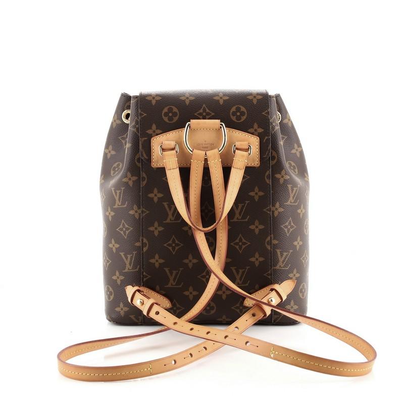 Black Louis Vuitton Montsouris Backpack NM Monogram Canvas with Leather PM
