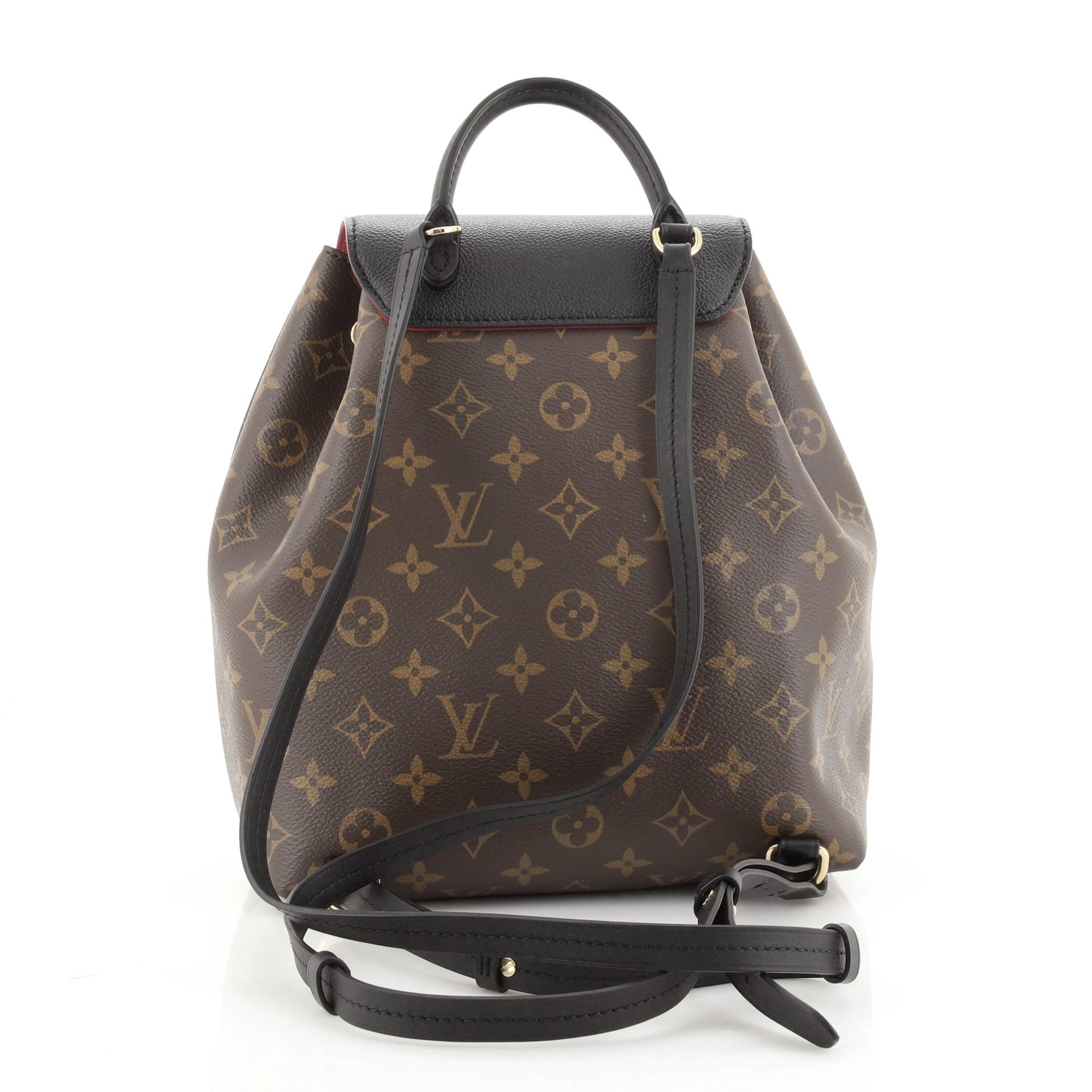 Black Louis Vuitton Montsouris Backpack NM Monogram Canvas with Leather PM