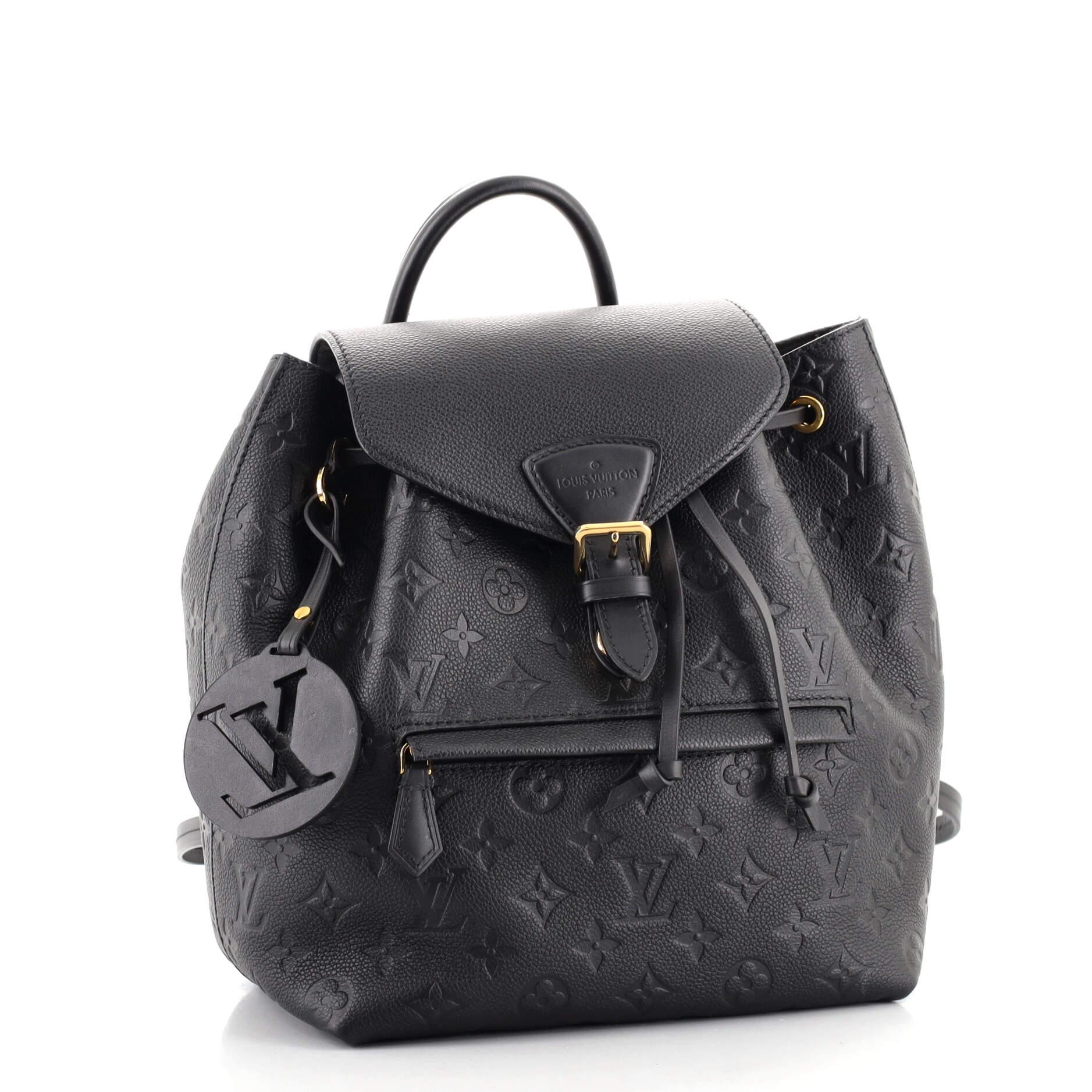Black Louis Vuitton Montsouris Backpack NM Monogram Empreinte Leather PM