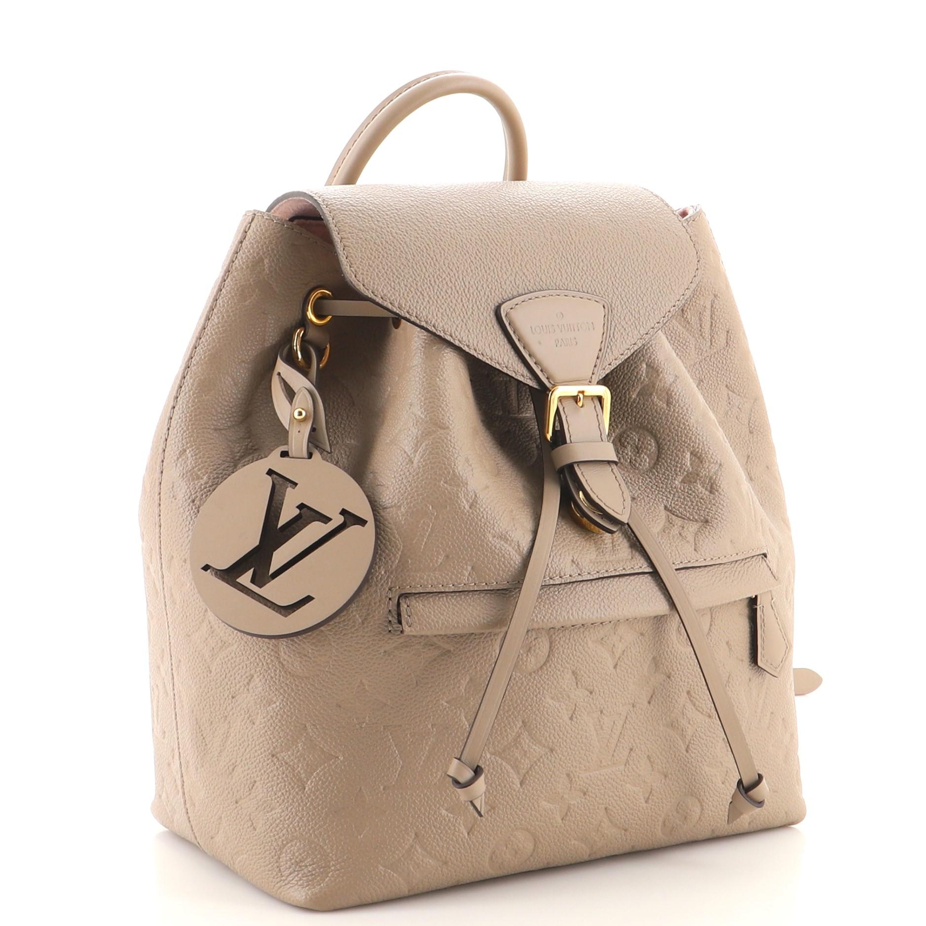 Brown Louis Vuitton Montsouris Backpack NM Monogram Empreinte Leather PM