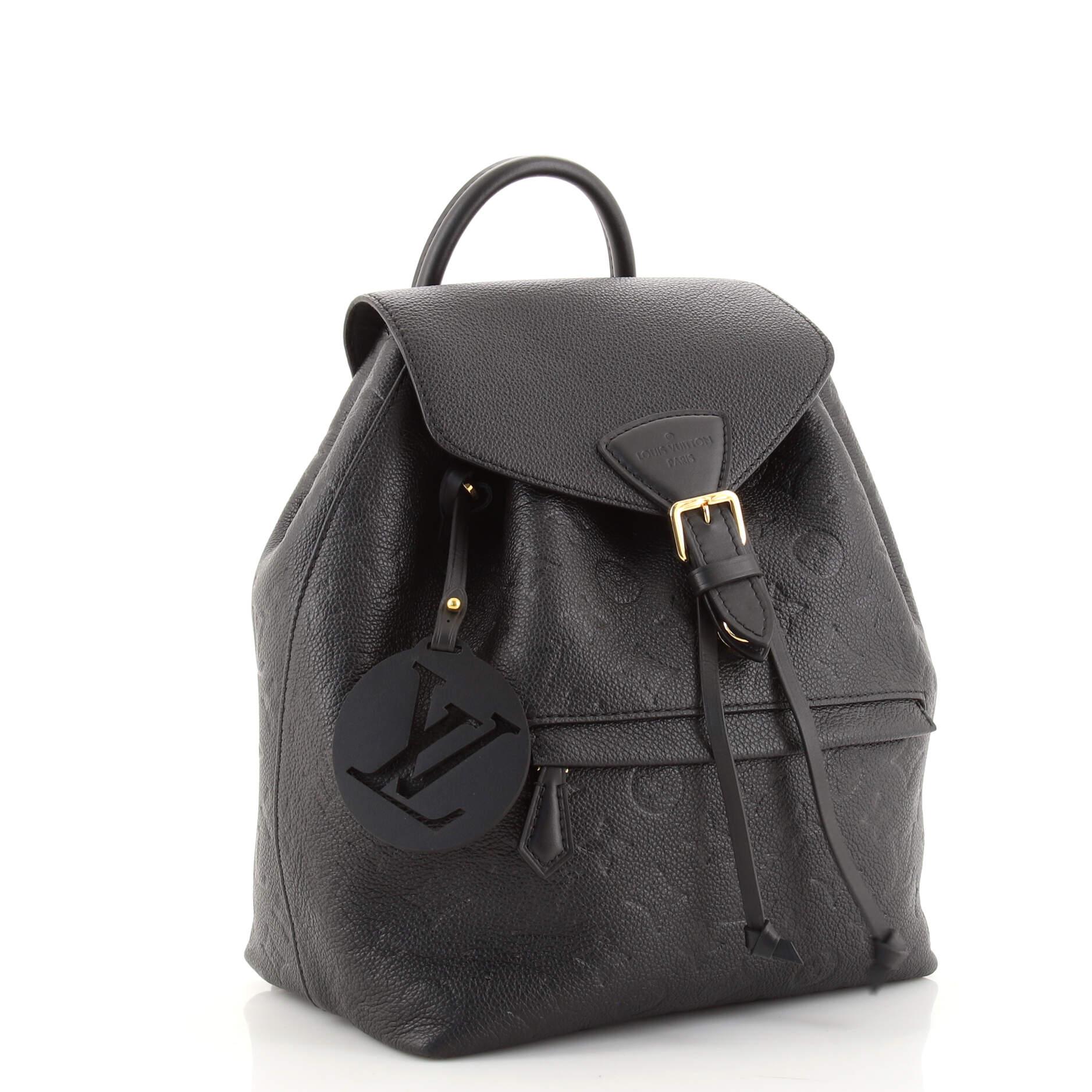 Louis Vuitton Montsouris Backpack NM Monogram Empreinte Leather PM In Good Condition In NY, NY