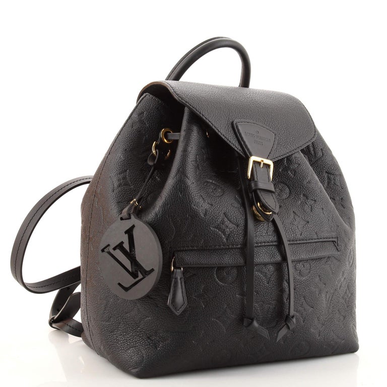 Louis Vuitton Montsouris Backpack NM Monogram Empreinte Leather PM Black