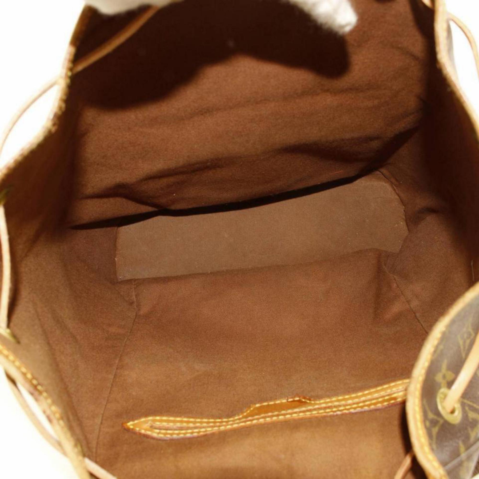 Louis Vuitton Montsouris Gm 866462 Brown Canvas and Calf Leather Backpack In Good Condition For Sale In Forest Hills, NY