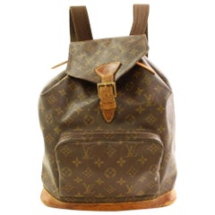 Louis Vuitton Montsouris Gm 866462 Brown Canvas and Calf Leather Backpack