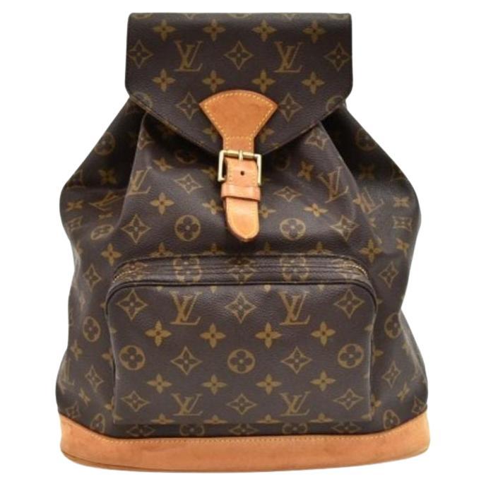 Louis Vuitton Montsouris Gm Monogram Large 12lva624 Brown Coated Canvas Backpack For Sale