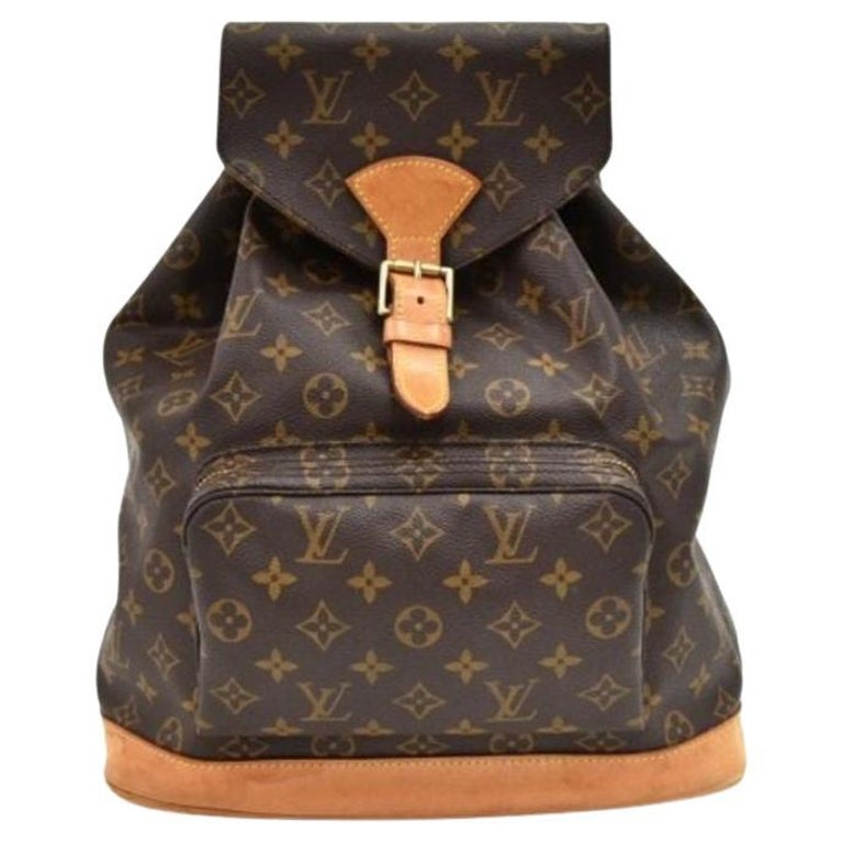 Louis Vuitton Montsouris Gm Monogram Large 12lva624 Brown Coated Canvas  Backpack For Sale at 1stDibs
