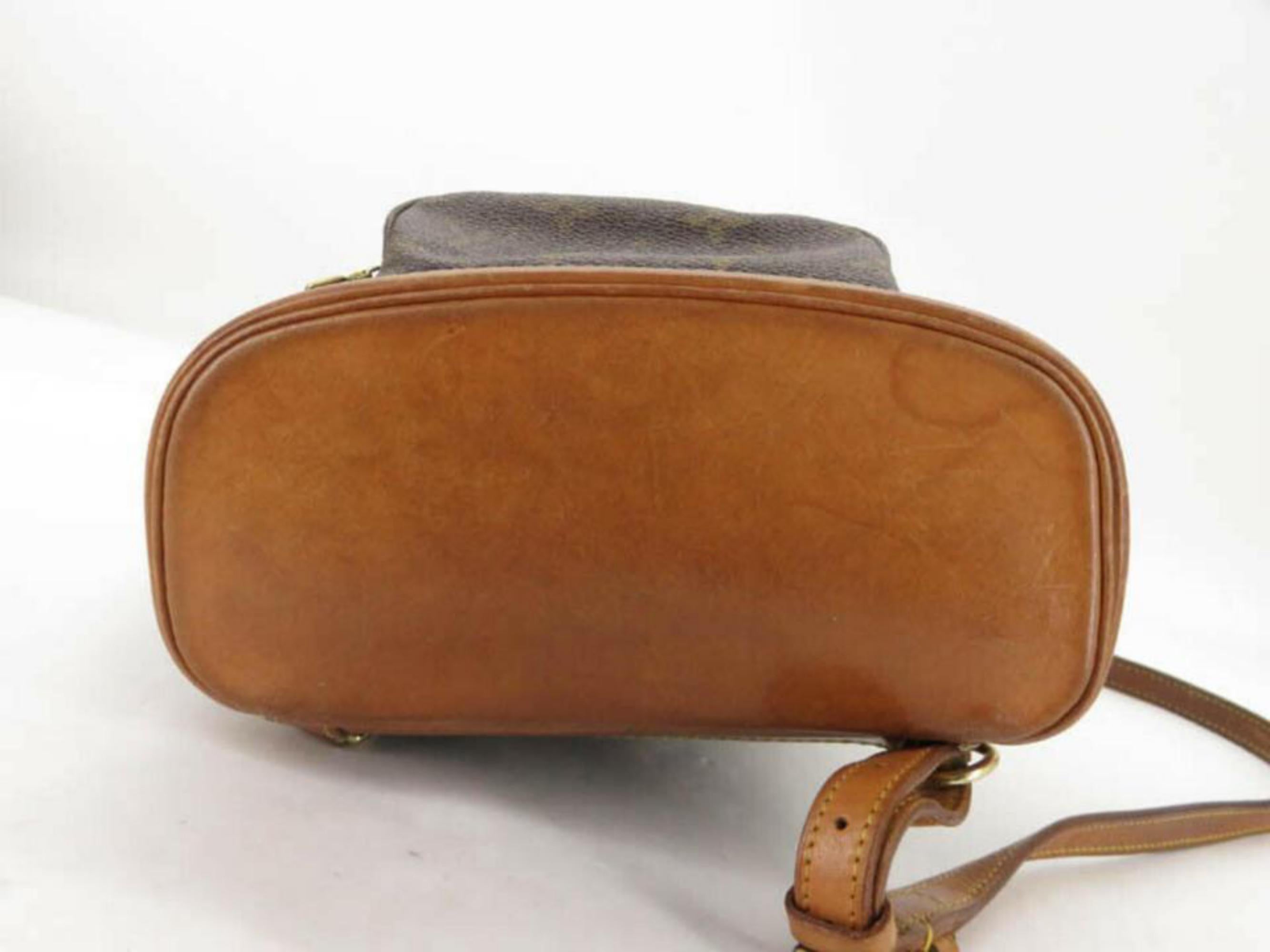 Louis Vuitton Montsouris Monogram Mini 870233 Brown Coated Canvas Backpack For Sale 1
