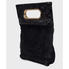 Pochette Louis Vuitton Motard Afterdark in camoscio nero con ricami