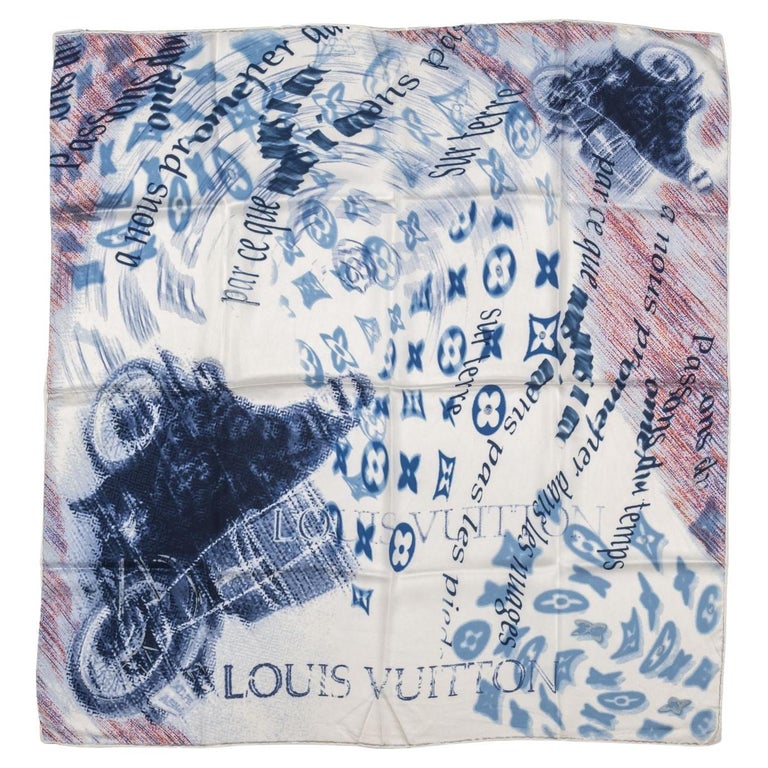 Louis Vuitton Brown Monogram Dentelle Silk Scarf at 1stDibs