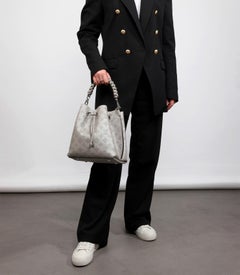 Louis Vuitton Mouse Grey Mahina Perforated Monogram Calfskin Leather Muria