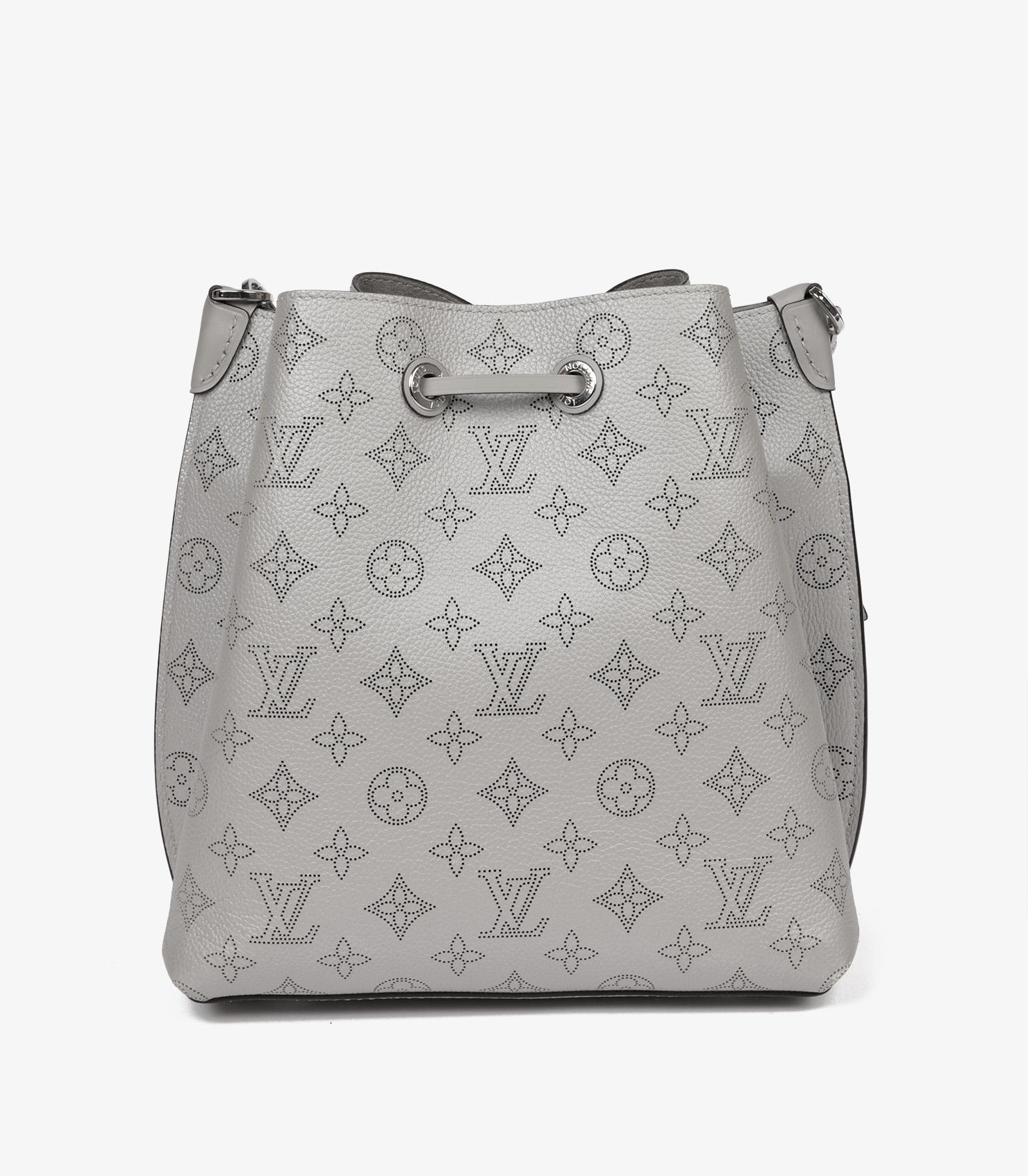 Women's or Men's Louis Vuitton Mouse Grey Mahina Perforated Monogram Calfskin Leather Muria
