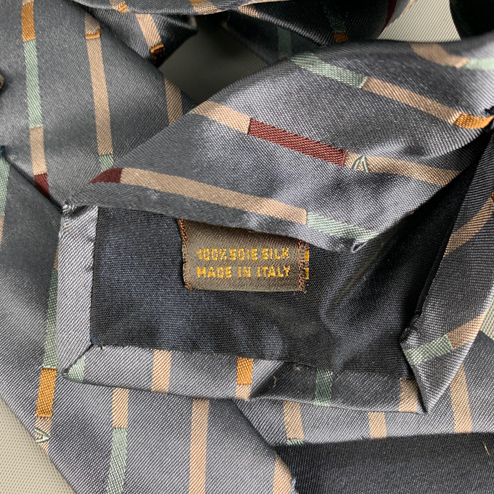Gray LOUIS VUITTON Multi-Color Diagonal Stripe Silk Neck Tie