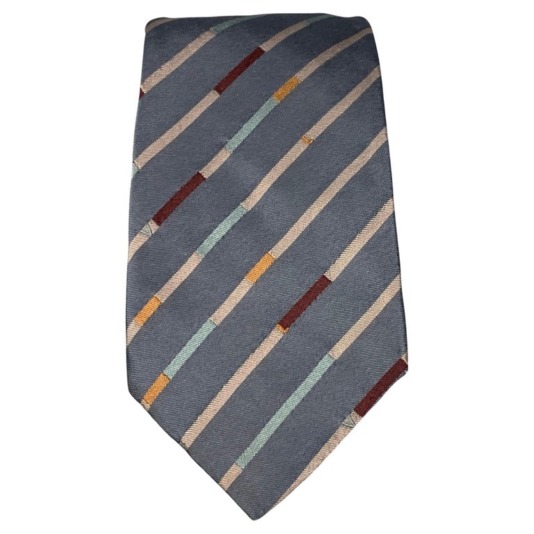 LOUIS VUITTON Multi-Color Diagonal Stripe Silk Neck Tie at 1stDibs