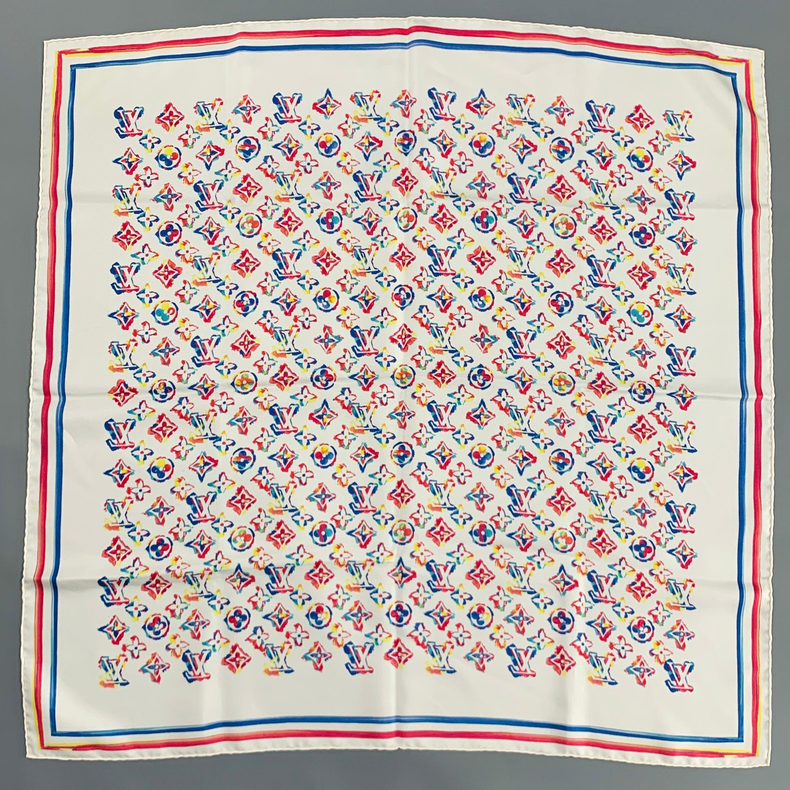 LOUIS VUITTON Pañuelo de seda estampado monograma multicolor en Bueno estado para la venta en San Francisco, CA
