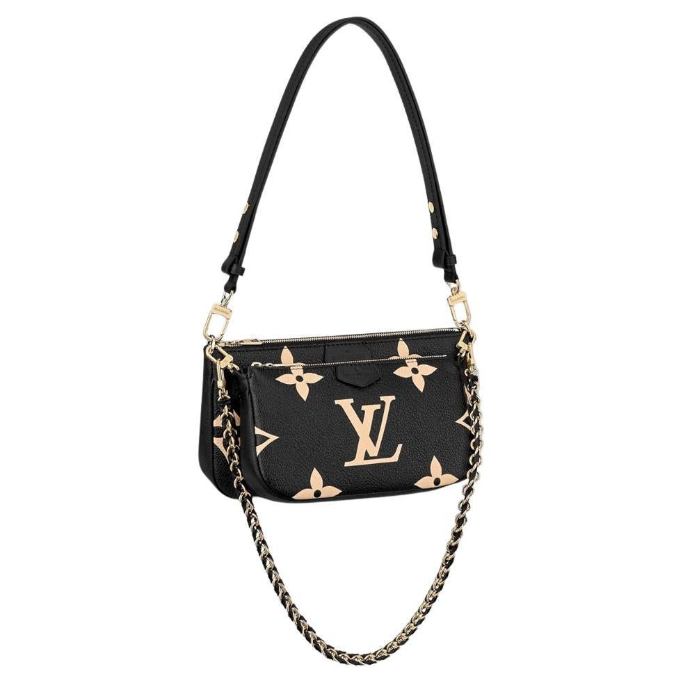 Louis Vuitton Multi Pochette Accessoires Black Beige Monogram Empreinte