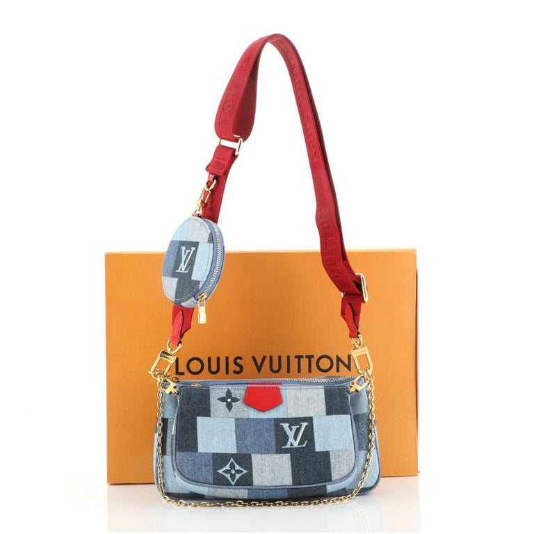Louis Vuitton Multi Pochette Accessoires Damier and Monogram Patchwork Denim  at 1stDibs