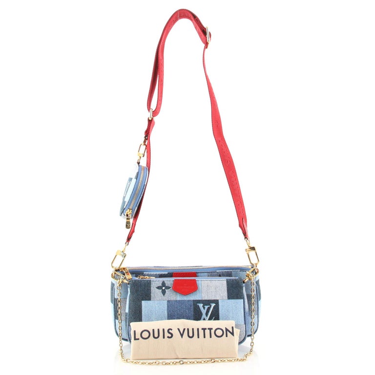 Louis Vuitton Multi Pochette Accessoires Damier and Monogram Patchwork Denim  at 1stDibs