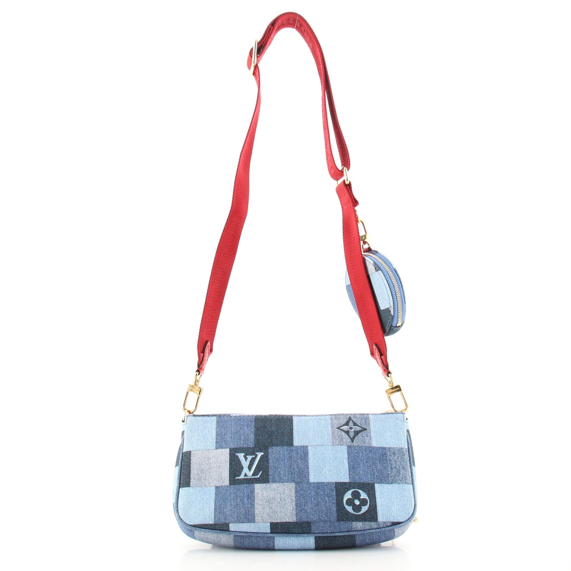 Women's or Men's Louis Vuitton Multi Pochette Accessoires Damier and Monogram Patchwork Denim