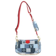 Louis Vuitton Multi Pochette Accessoires Damier and Monogram Patchwork Denim