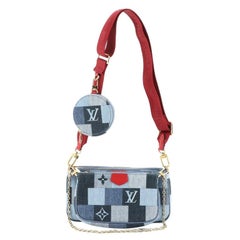 Louis Vuitton Multi Pochette Accessoires Damier und Monogramm Patchwork Denim