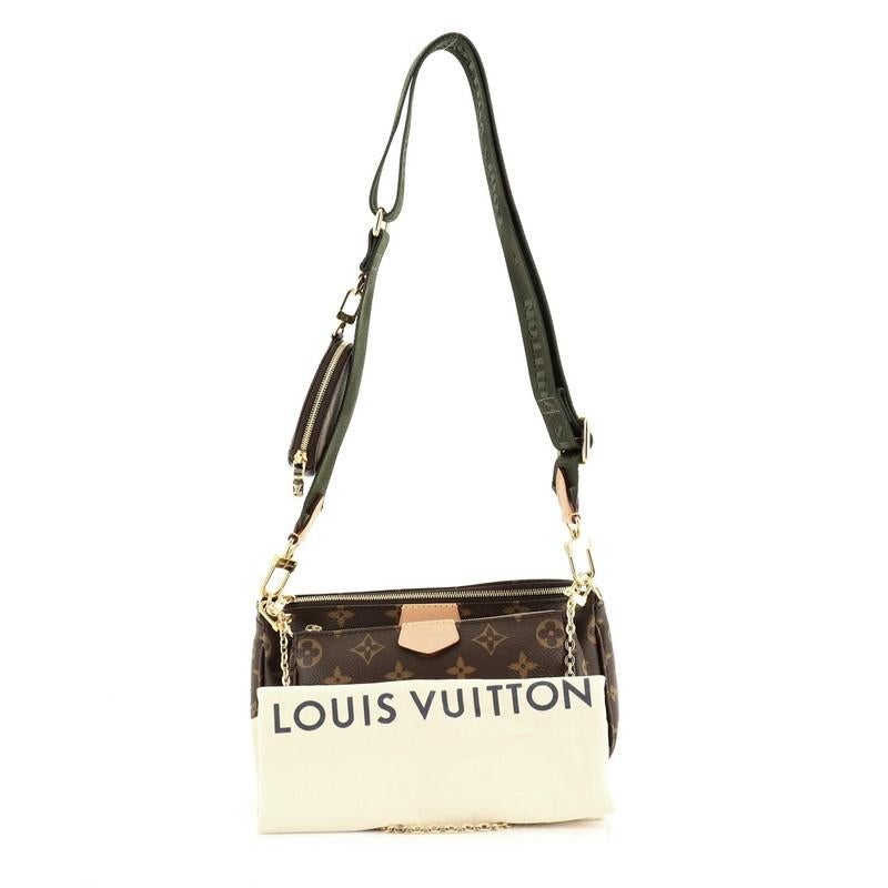 Condition: Pristine. Minimal wear on leather trims, scratches on hardware. 
Accessories: Extra Strap, Pochette, Extra Bag, Dust Bag, With Strap 
Measurements: Handle Drop 9.5