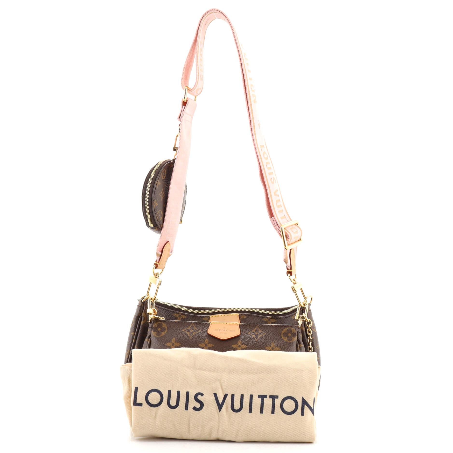 Condition: Great. Slight creasing on exterior, minor wear on strap, scratches on hardware.
Accessories: Extra Strap, Pochette, Extra Bag, Dust Bag, With Strap
Measurements: Handle Drop 10