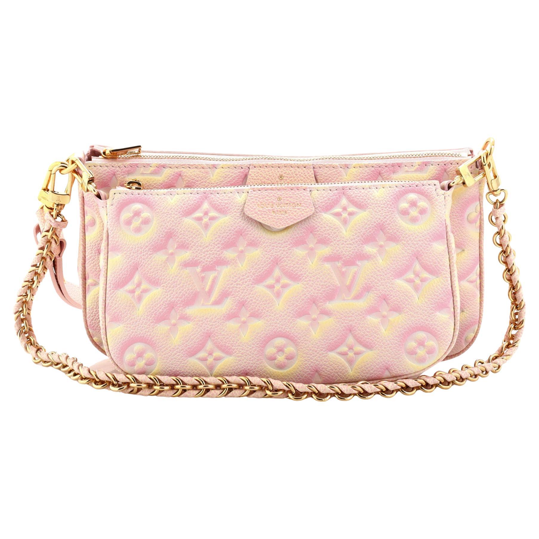 New in Box Louis Vuitton Multi Pink Pouchette Bag For Sale at 1stDibs