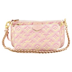 Louis Vuitton Multi Pochette Brown LV Print Rose Pink Green Strap Cros –  Miami Lux Boutique