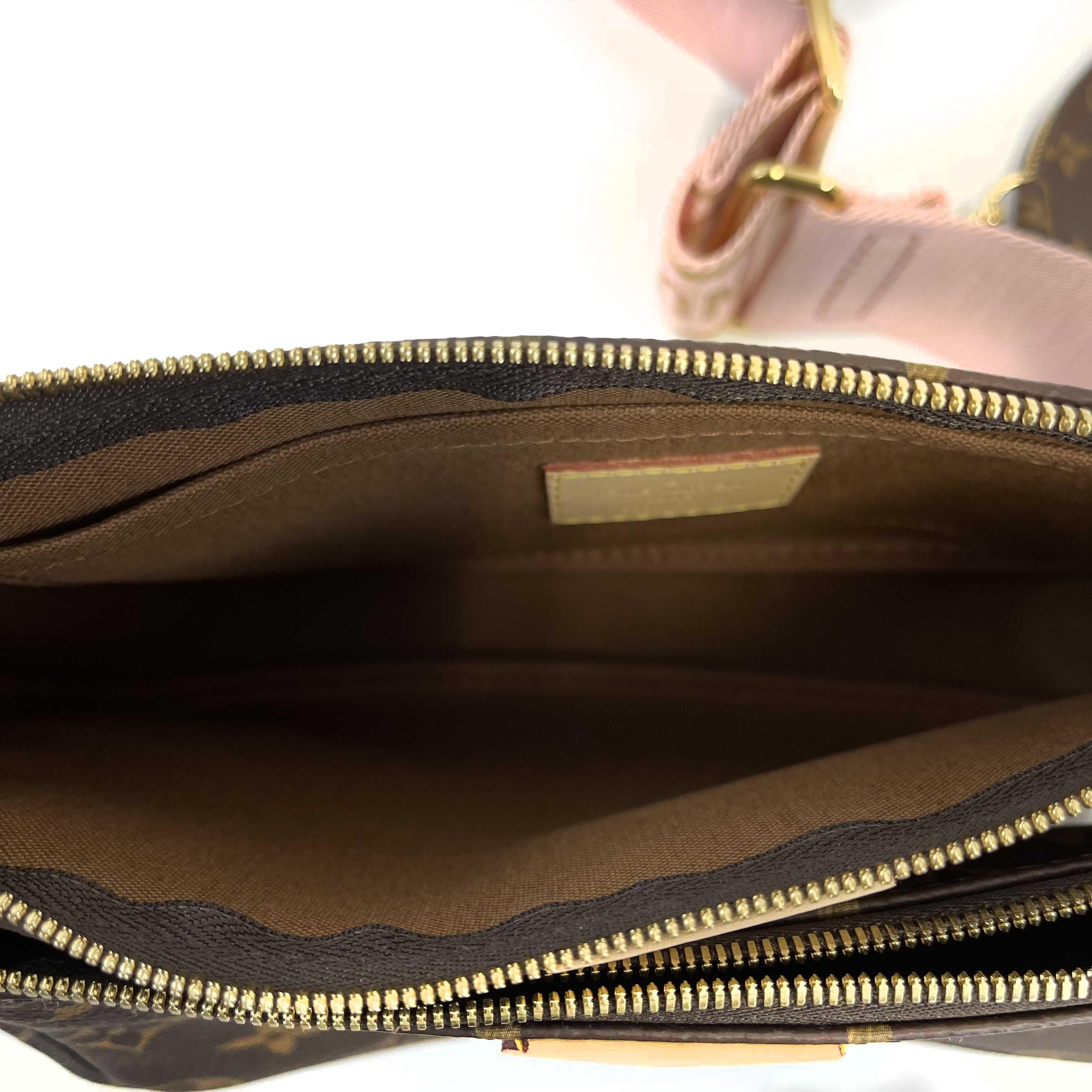 Louis Vuitton - Multi Pochette Accessories in Light Pink / Brown Crossbody - NEW 10