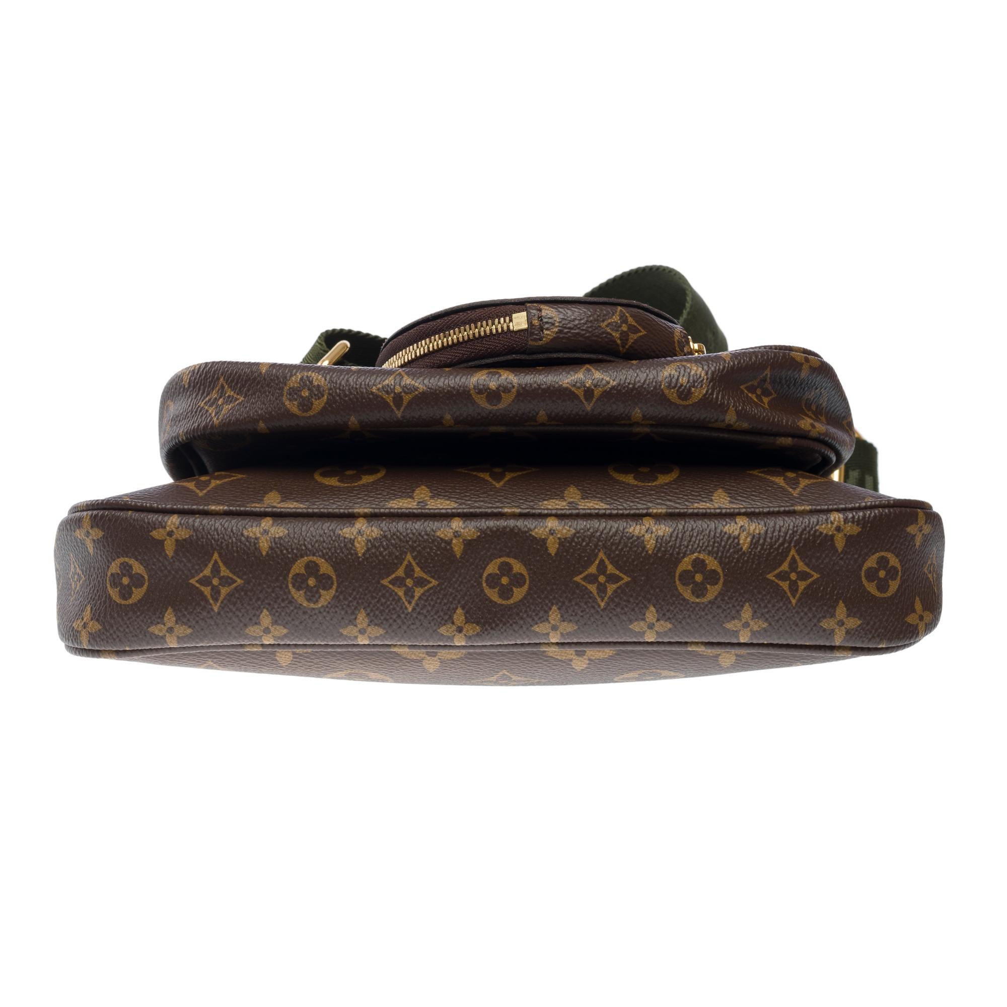 Louis Vuitton Multi-Pochette aus braunem Canvas mit Monogramm, GHW im Angebot 7