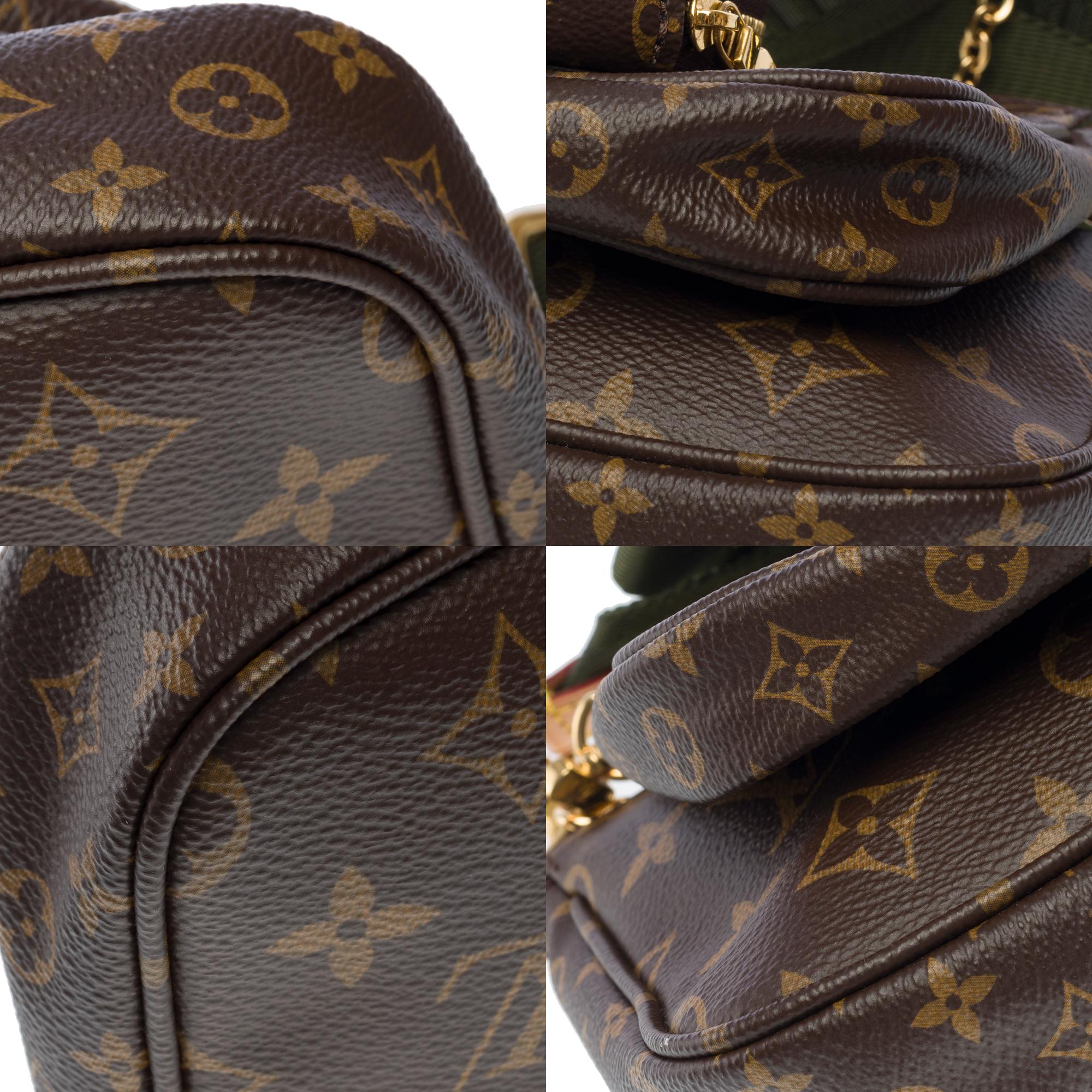 Louis Vuitton Multi-Pochette aus braunem Canvas mit Monogramm, GHW im Angebot 8