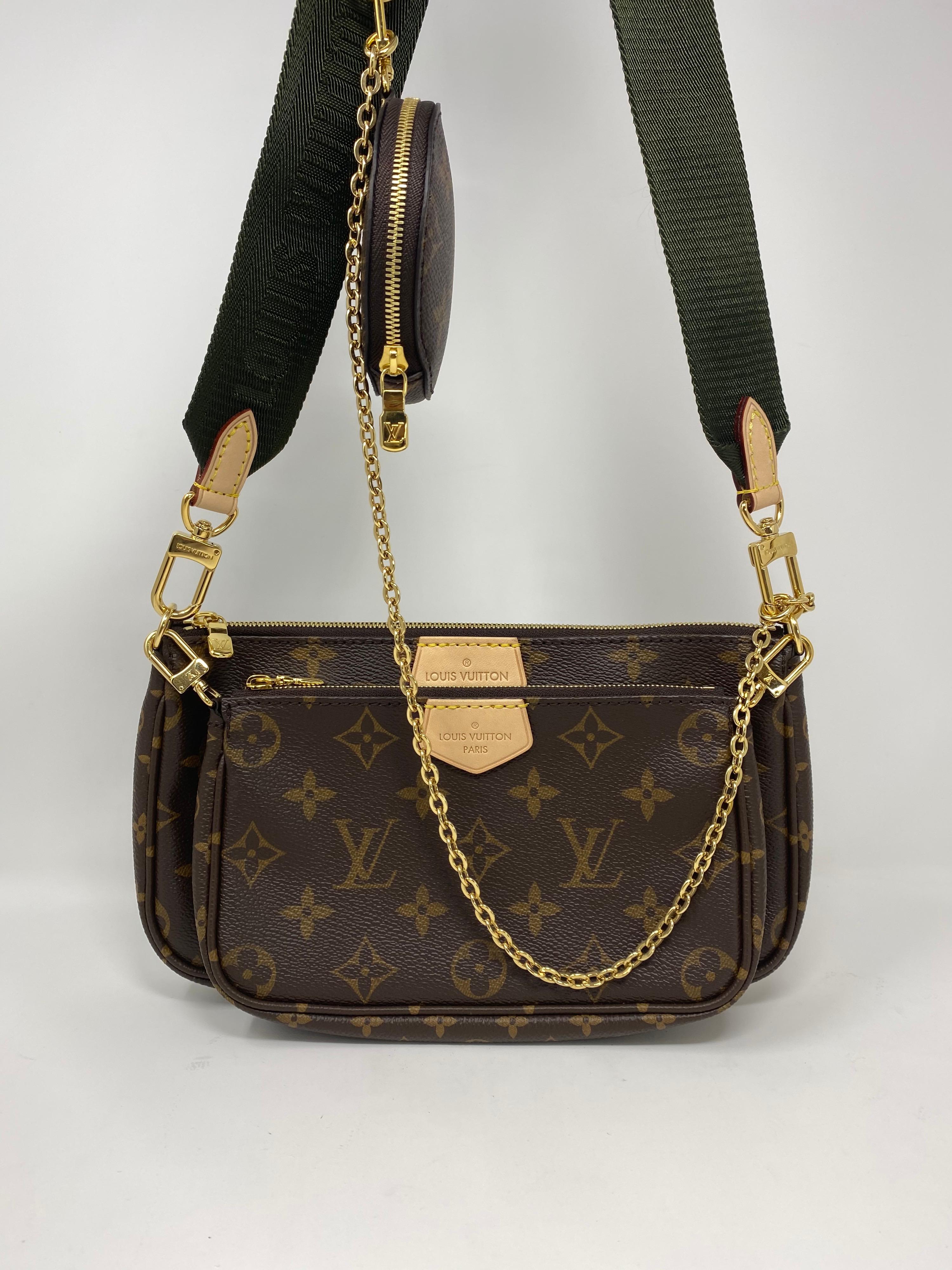 Louis Vuitton Multi Pochette with khaki strap. Brand new. Limited and sold out at LV. The most wanted accessory of the moment. Can be worn multiple ways. Versatile and functional. Guaranteed authentic. 