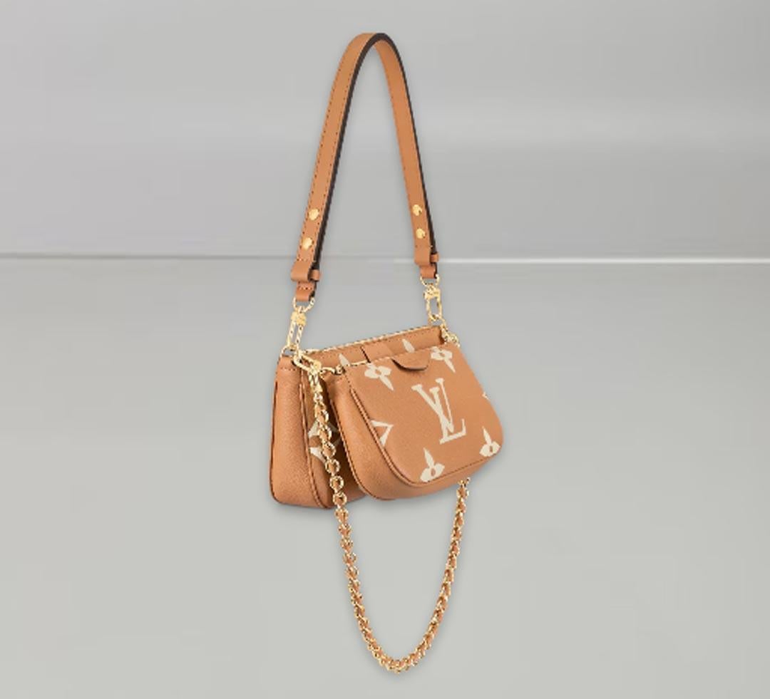 Louis Vuitton Multi Pouch Accessories Arizona / Beige Monogram Empreinte Leather In New Condition In Nicosia, CY