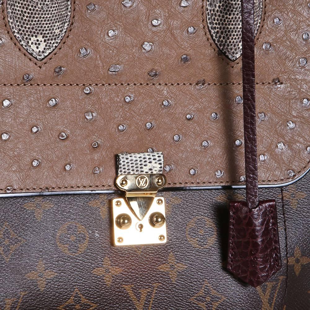 Gray Louis Vuitton Multi Skin Monogram Leather Tote, contemporary