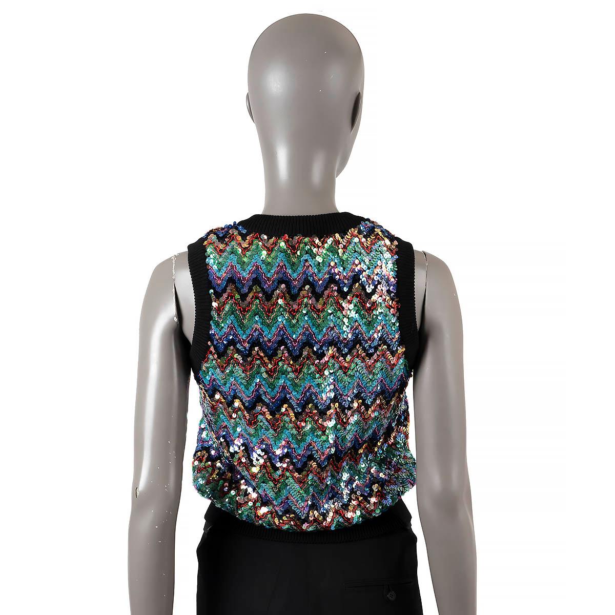LOUIS VUITTON multicolor 2020 ZIGZAG SEQUIN Sweater Vest M For Sale 1