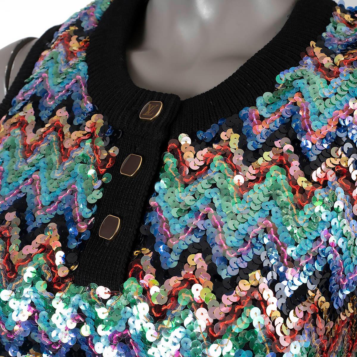 LOUIS VUITTON multicolor 2020 ZIGZAG SEQUIN Sweater Vest M For Sale 2