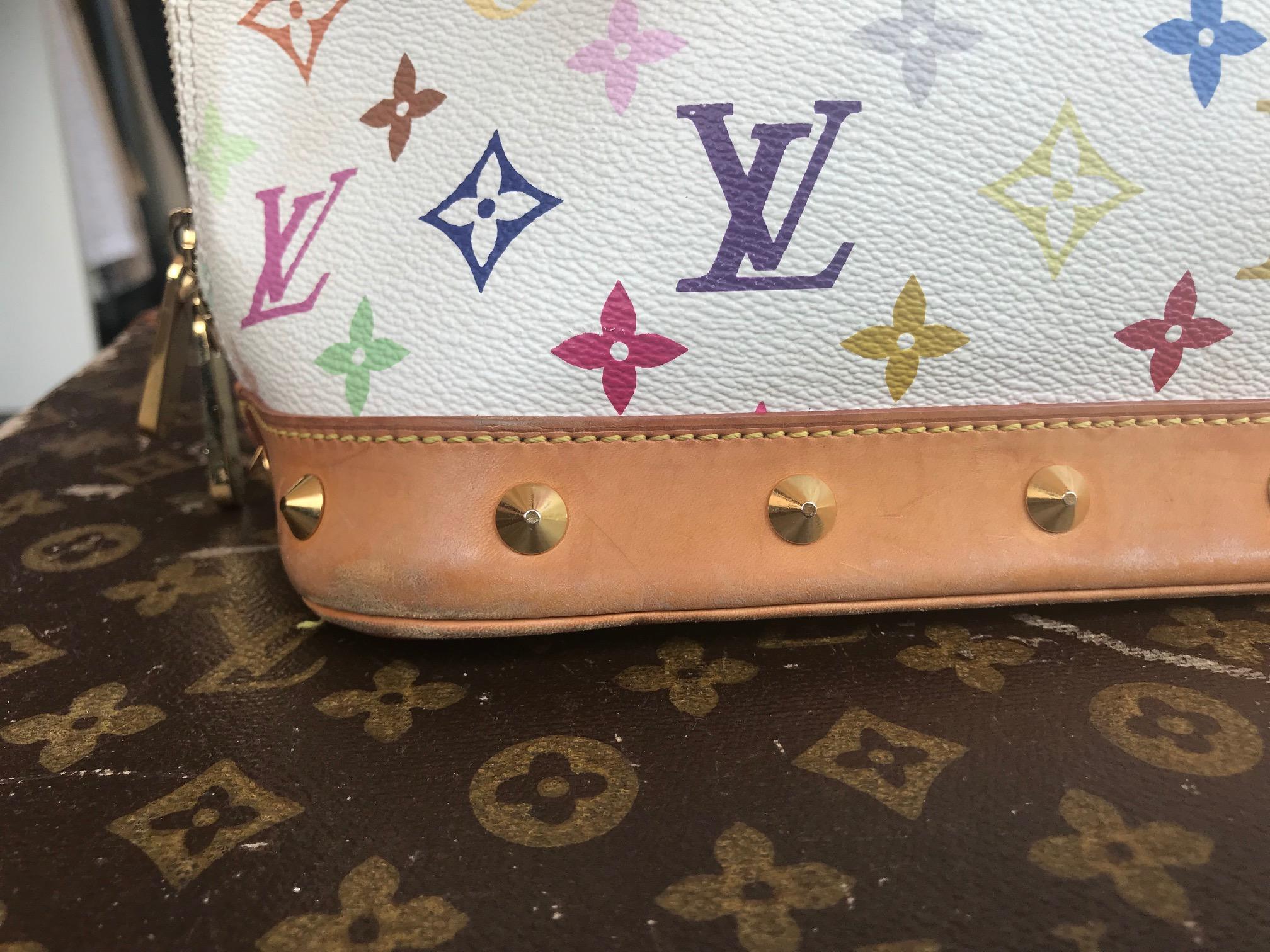 Louis Vuitton Multicolor Alma MM In Fair Condition For Sale In Roslyn, NY