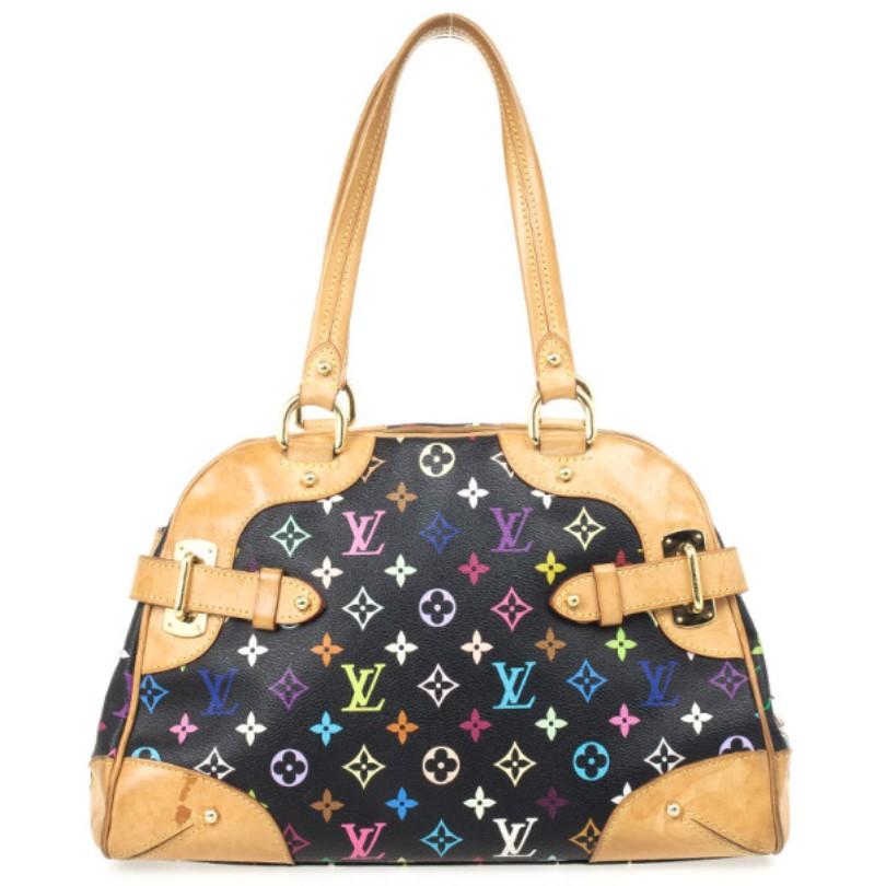 The Claudia is an elegant bowling bag fashioned in Monogram Multicolor canvas that combines great functionality with a jazz of sophisticated design. It has a double zip opening making it a user-friendly bag that can be carried comfortably from day