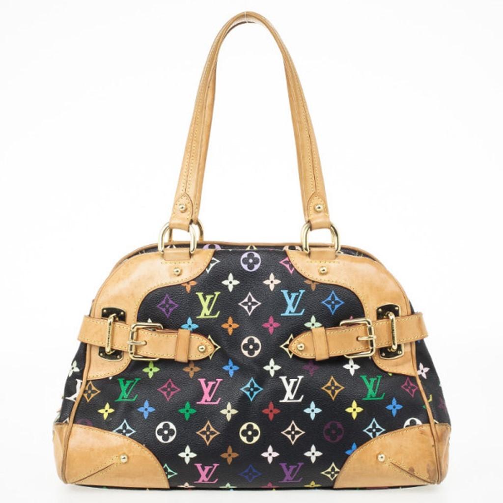 The Claudia is an elegant bowling bag fashioned in Monogram Multicolor canvas that combines great functionality with a jazz of sophisticated design. It has a double zip opening making it a user-friendly bag that can be carried comfortably from day