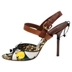 Louis Vuitton Multicolor Canvas and Leather Flower Fields Sandals Size 38