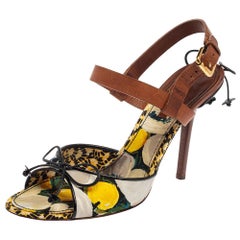 Used Louis Vuitton Multicolor Canvas And Leather Flower Fields Sandals Size 39