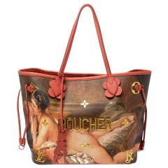 Louis Vuitton Neverfull MM Tasche aus mehrfarbigem Segeltuch Jeff Koons Boucher Neverfull