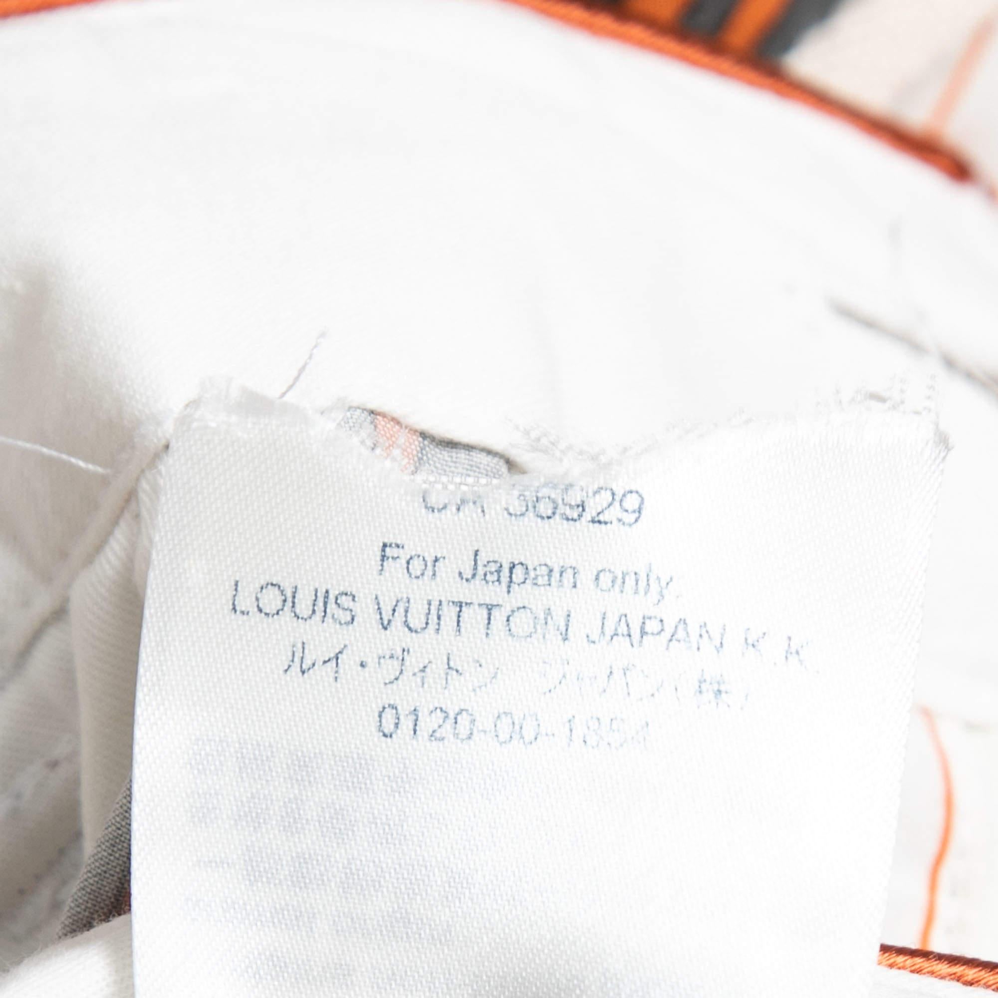 Brown Louis Vuitton Multicolor Chain Printed Cotton Blend Trousers M