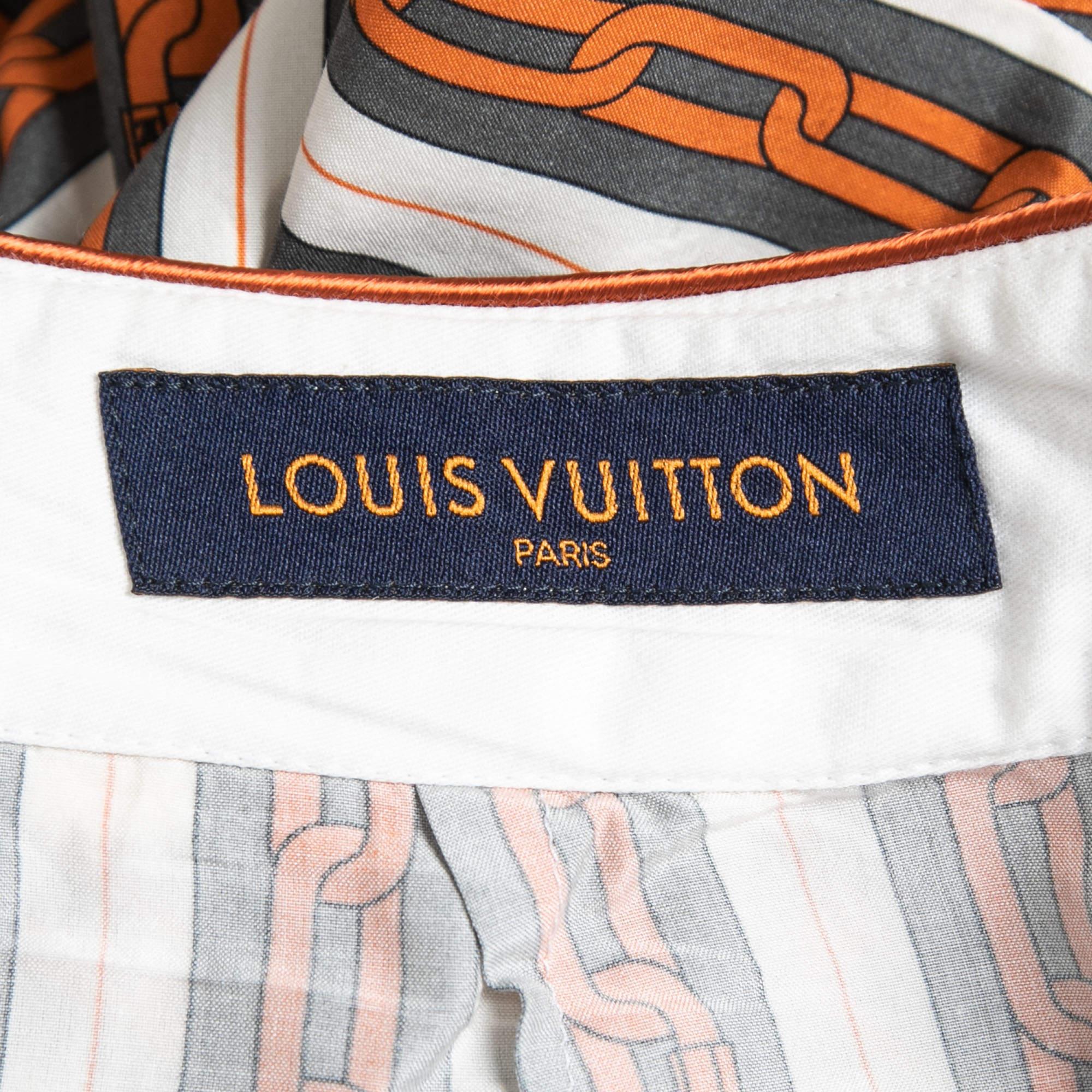 Louis Vuitton Multicolor Chain Printed Cotton Blend Trousers M 1