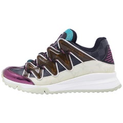 Louis Vuitton Multicolor Coated Canvas Leather Zig Zag Lace Up Sneakers Size 42
