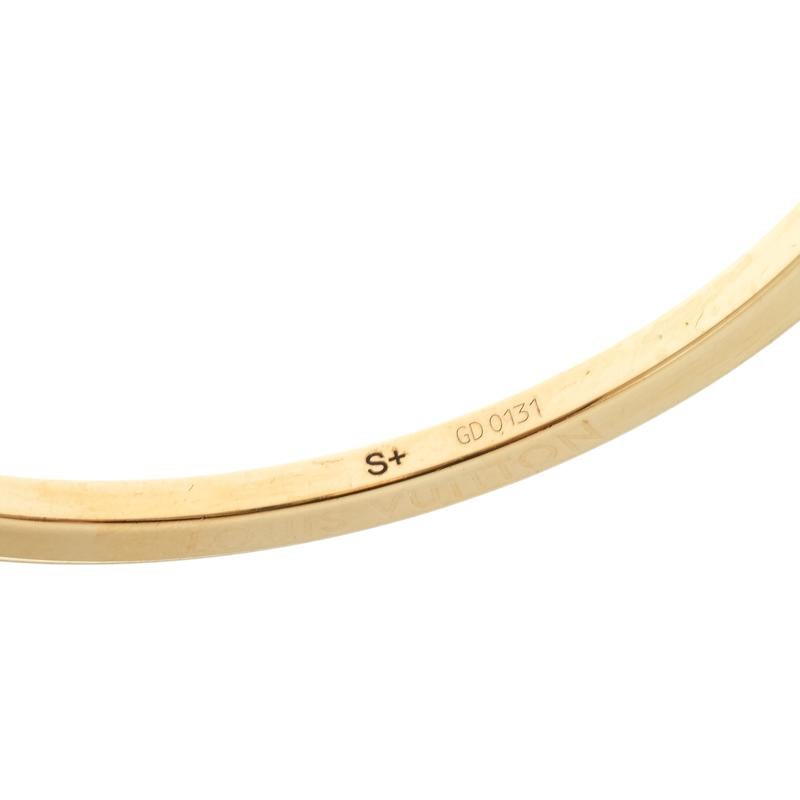 Contemporary Louis Vuitton Multicolor Crystal Fleur Gold Tone Bangle Bracelet