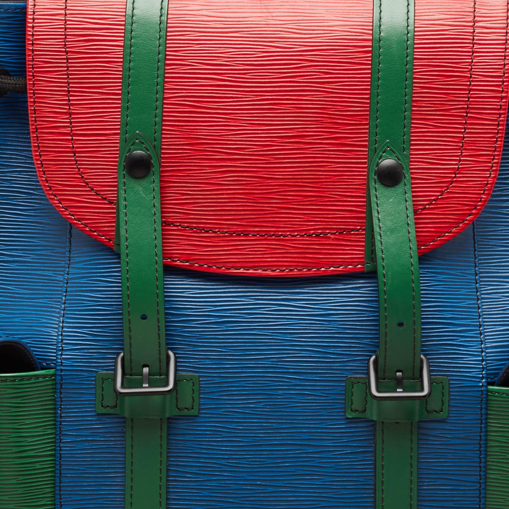 Men's Louis Vuitton Multicolor Epi Leather Christopher MM Backpack For Sale