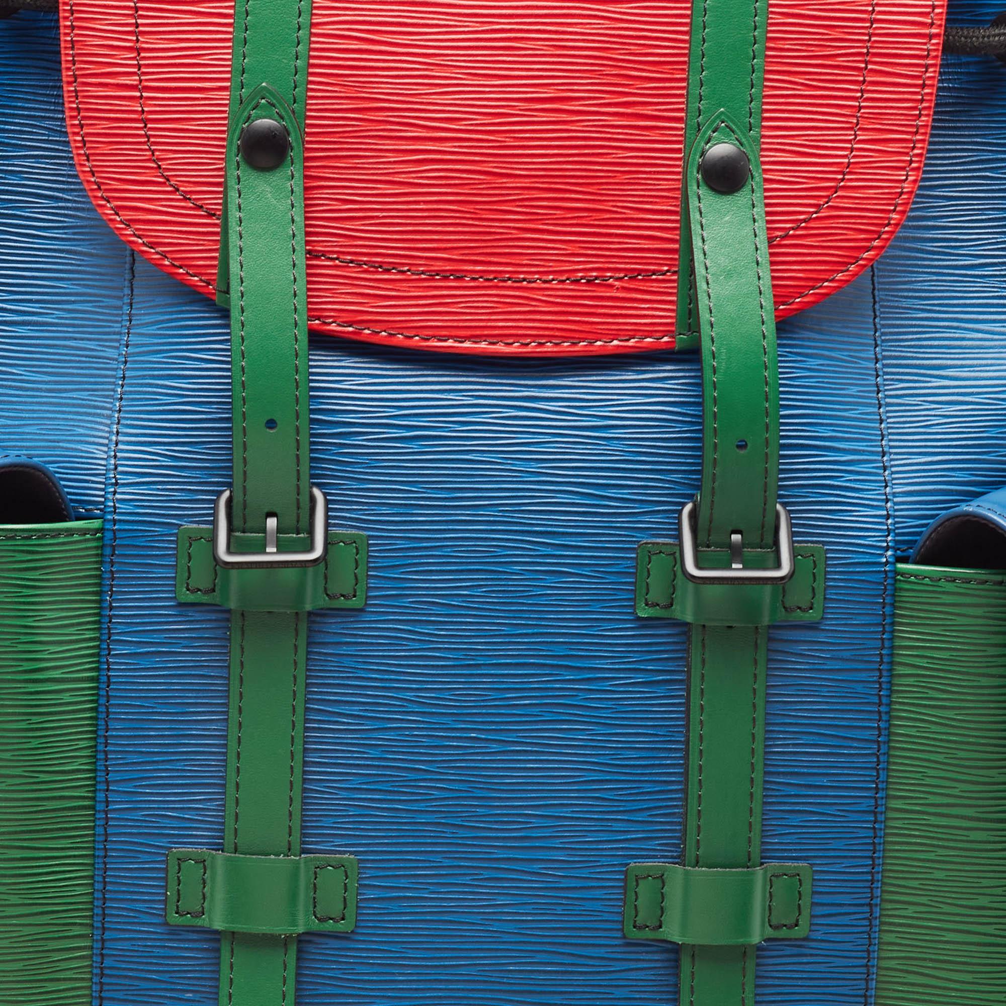 Louis Vuitton Multicolor Epi Leather Christopher MM Backpack For Sale 2